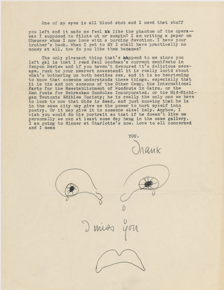 Letter from Frank O&rsquo;Hara to Jane Freilicher

undated

Houghton Library, Harvard University
